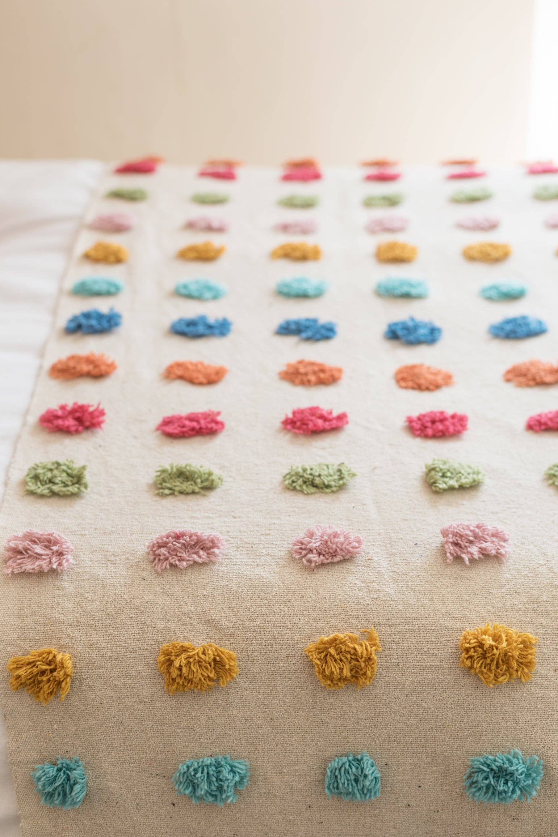 Ian Snow Ltd – wholesale Throw blanket – Handwoven 100% Recycled Pom Pom Throw2