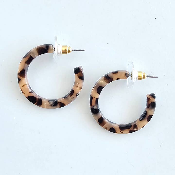 Cam Mini Hoops - Cheetah // Sieraden, Oorbellen, Herfst voor wholesale door Spiffy & Splendid