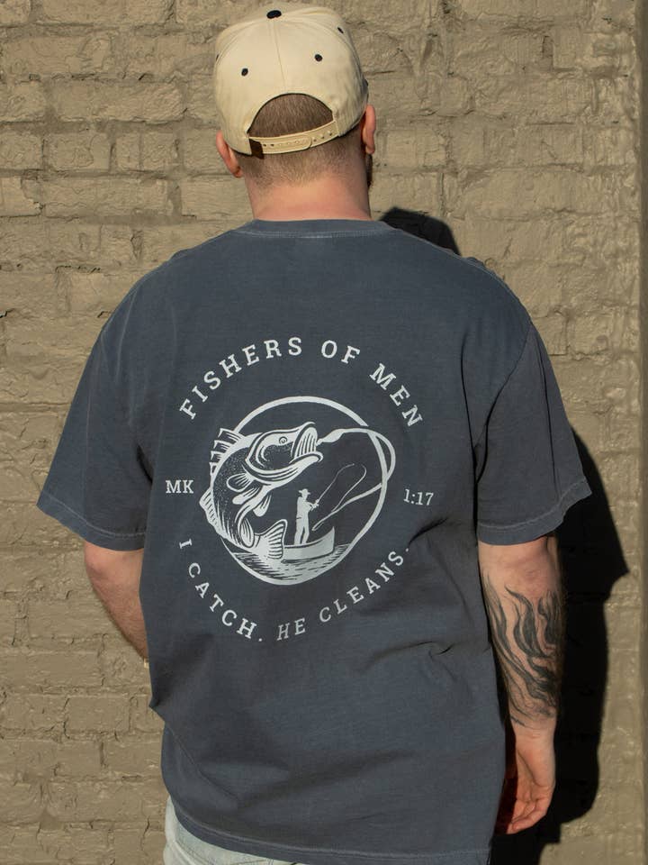 Fishers of Men I Christian Fishing T-Shirt I Faith-Based for wholesale by Salt + Light Design Co.