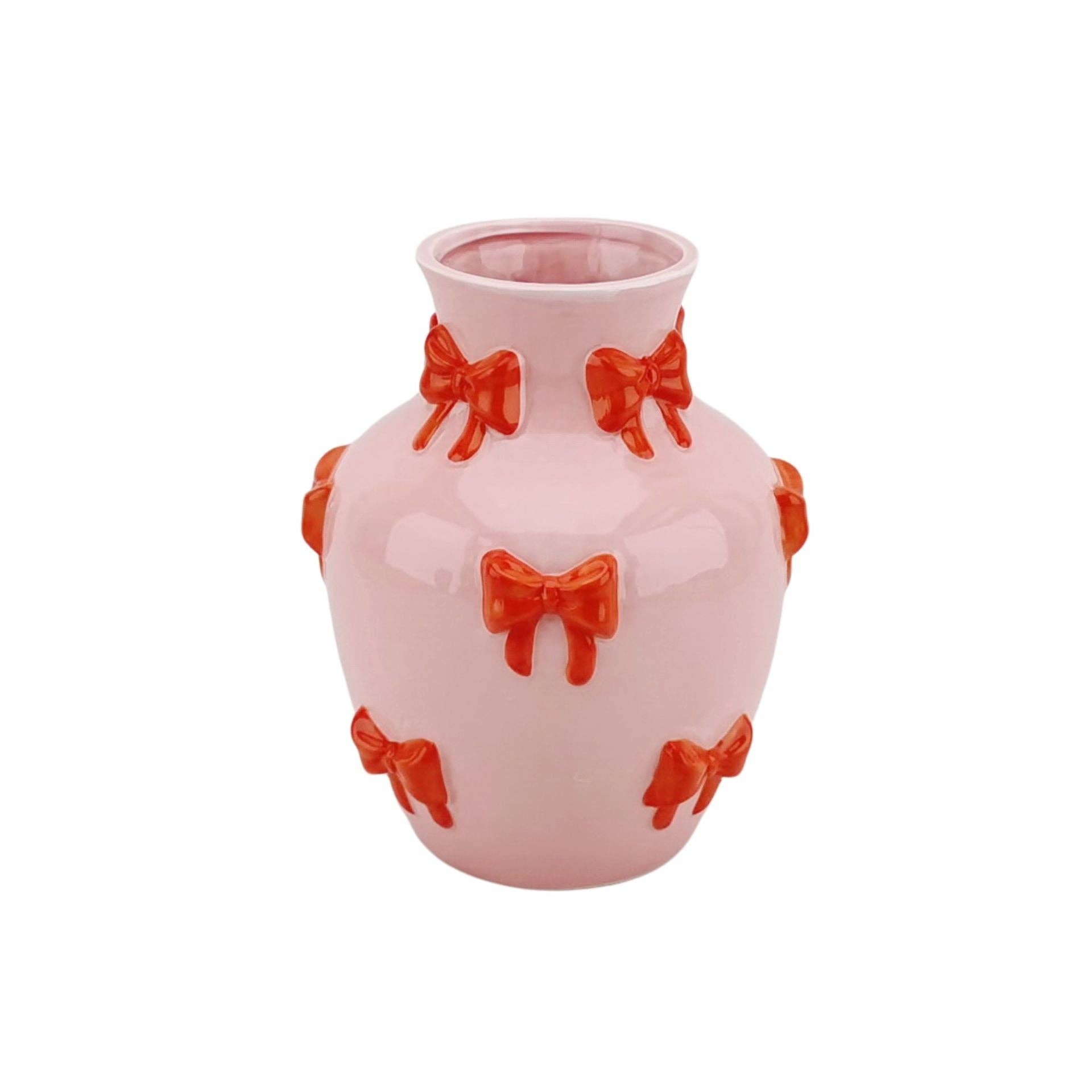 Housevitamin bv - Wholesale Vase - Vase - Flower Vase Ribbons - Pink/Orange - 14x14x19cm0