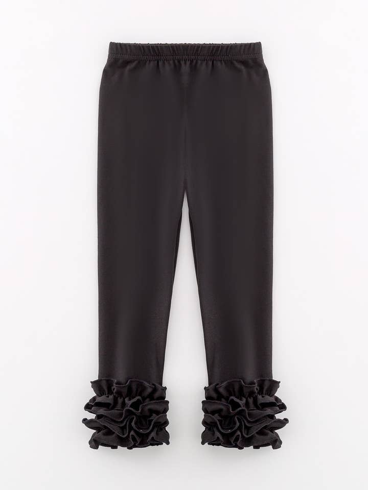 Rylee Faith Designs - Wholesale Pants - Kids - Milk Silk Ruffled Solid Icing Legging0