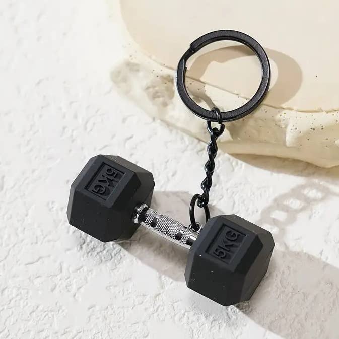 Porte-clés haltère en métal pour la vente par giftland