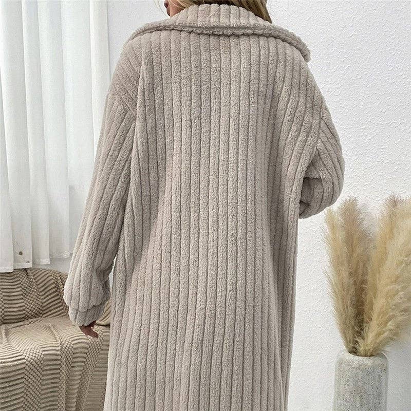 ShieldChic - Wholesale Fur/Faux Fur Coat - Women's - Women's Long Solid Color Plush Coat With Lapel3