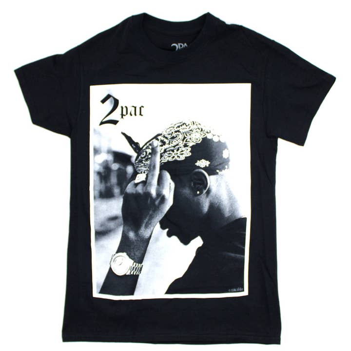 Tupac Middle Finger Tee T-shirt for wholesale by Rockabilia