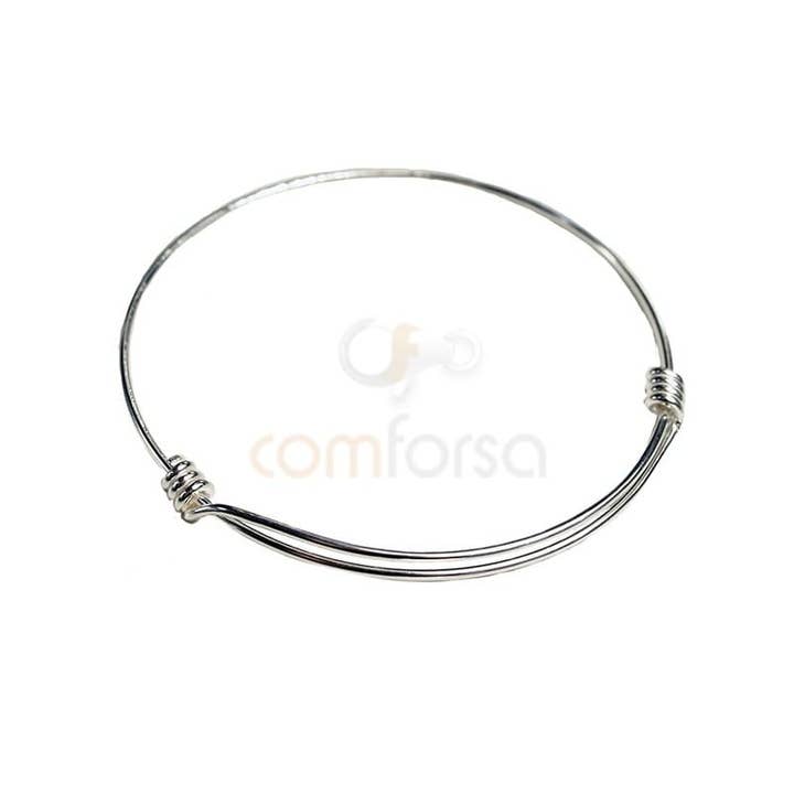 Sterling silver 925 wire bangle with detail for wholesale by COM FORSA SL
