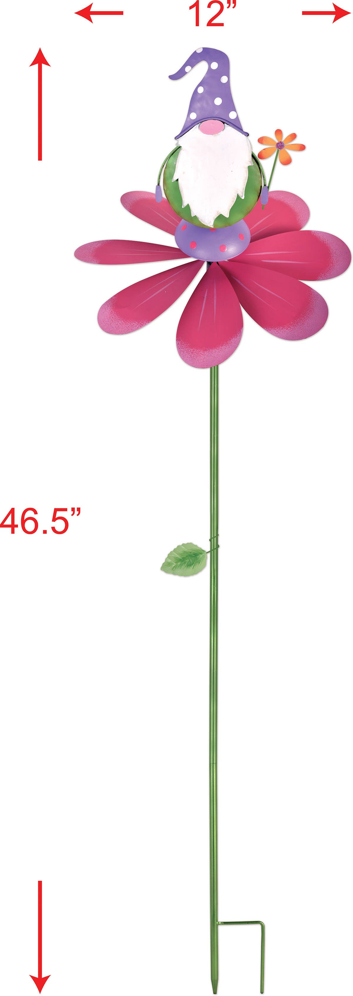 Sunset Vista Designs - Vendita all'ingrosso Gnomi da giardino - Spinner a forma di gnomo con cappello viola3