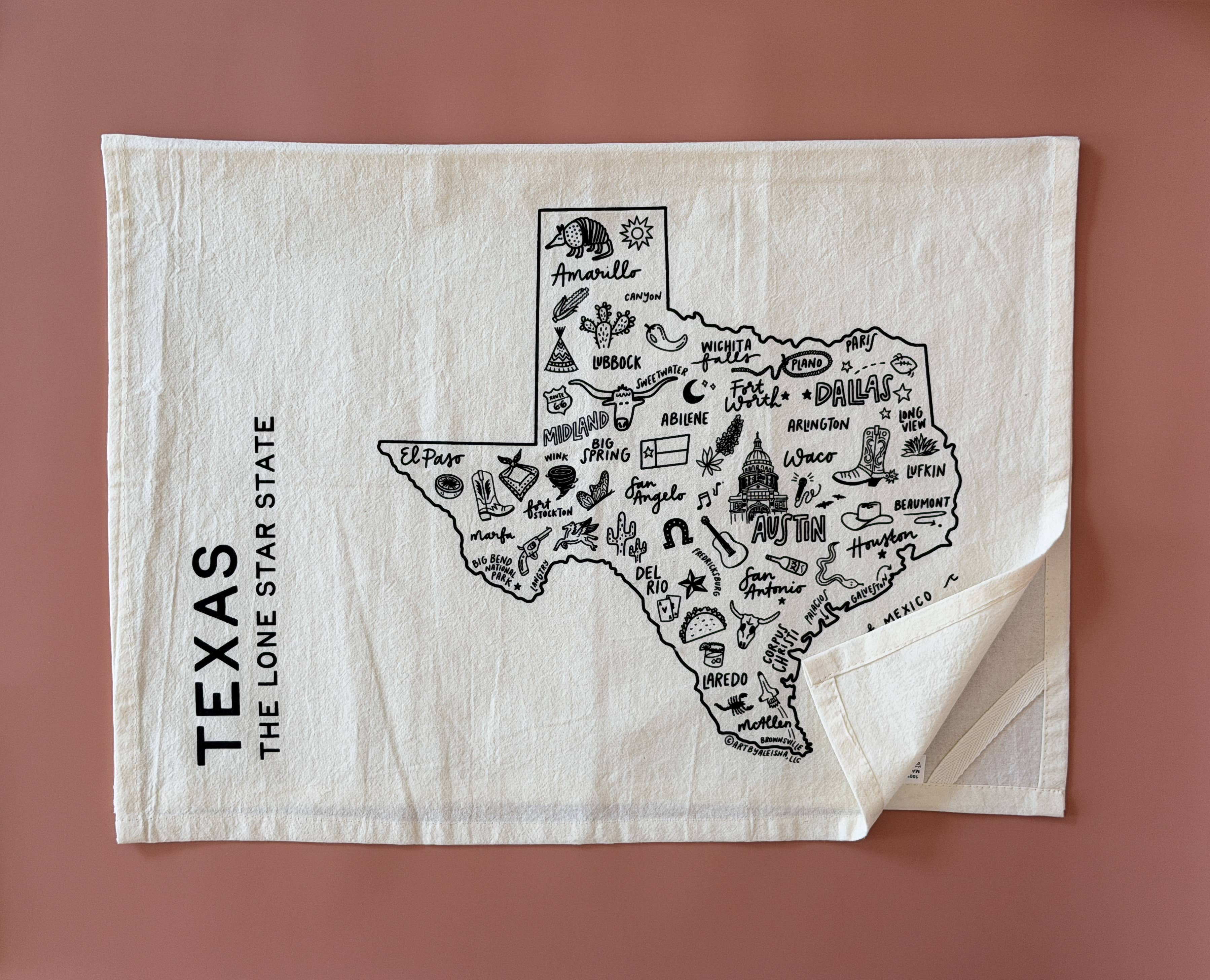 By Aleisha - Wholesale Tea Towel - State of Texas Tea Towel2