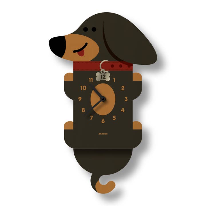 Popclox - Wholesale Wall Clock - Wiener Dog Pendulum Clock - Wood1