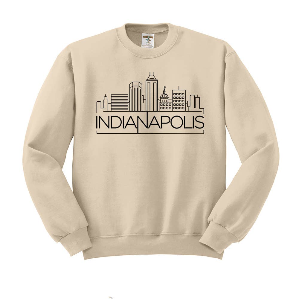 Lucky Luna Apparel – Engroshandel Grafisk Sweatshirt - Dame – Skyline Indianapolis Crewneck Sweatshirt3