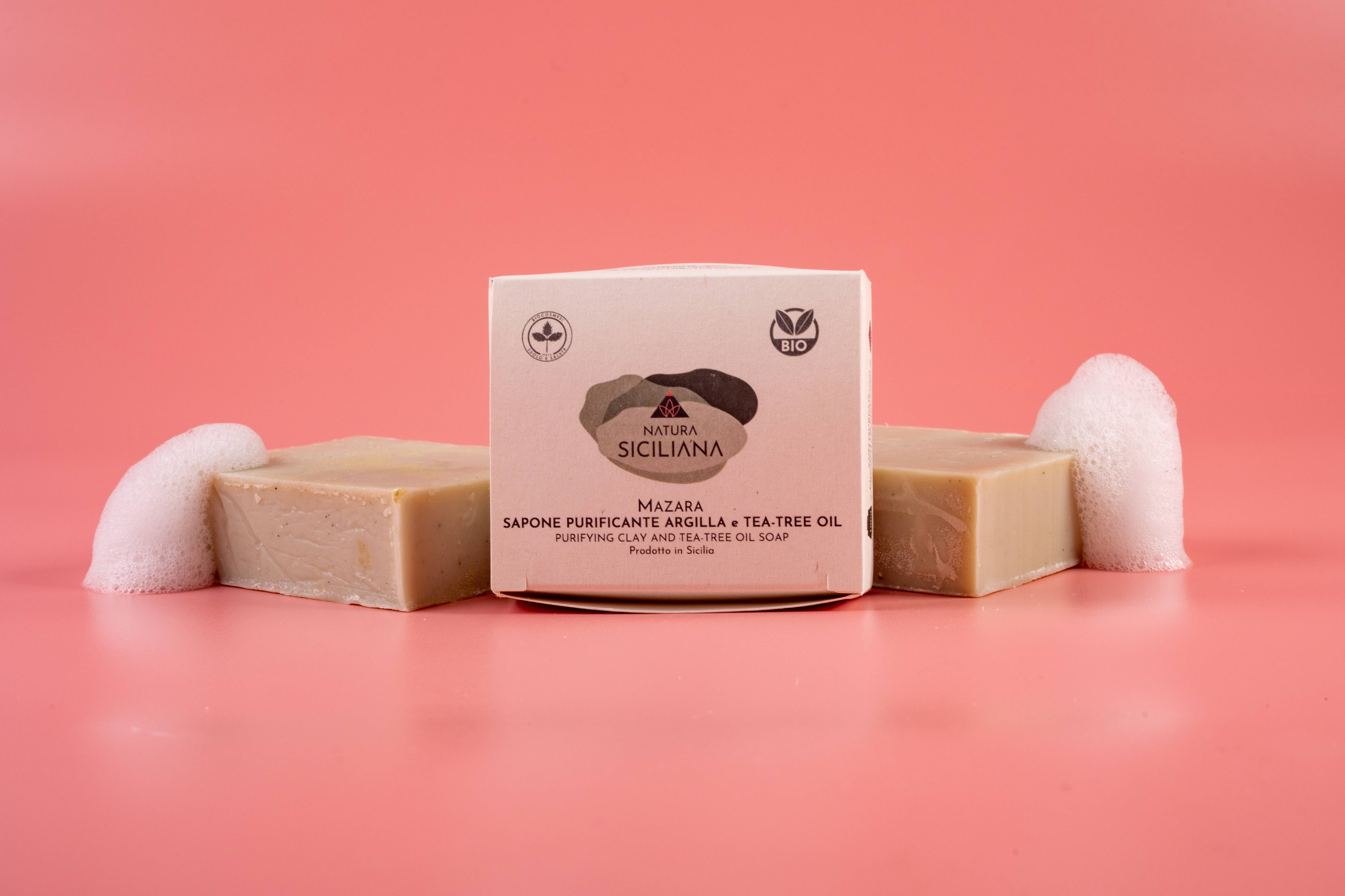 Natura Siciliana - Wholesale Bar Soap - Organic Solid Soap, Green Clay and Tea Tree Oil, Purifying1