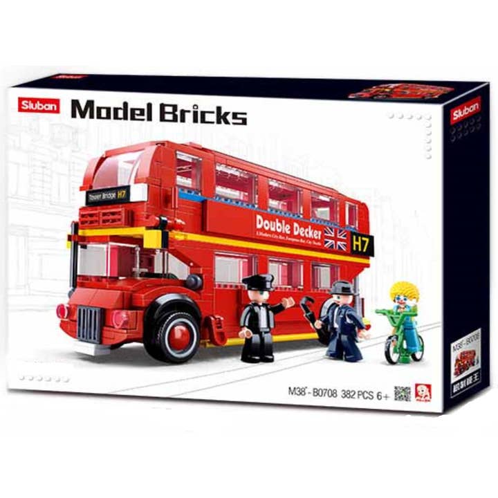 Model Bricks London Bus Building Brick Kit (394 Pcs) for wholesale by Texas Toy Distribution