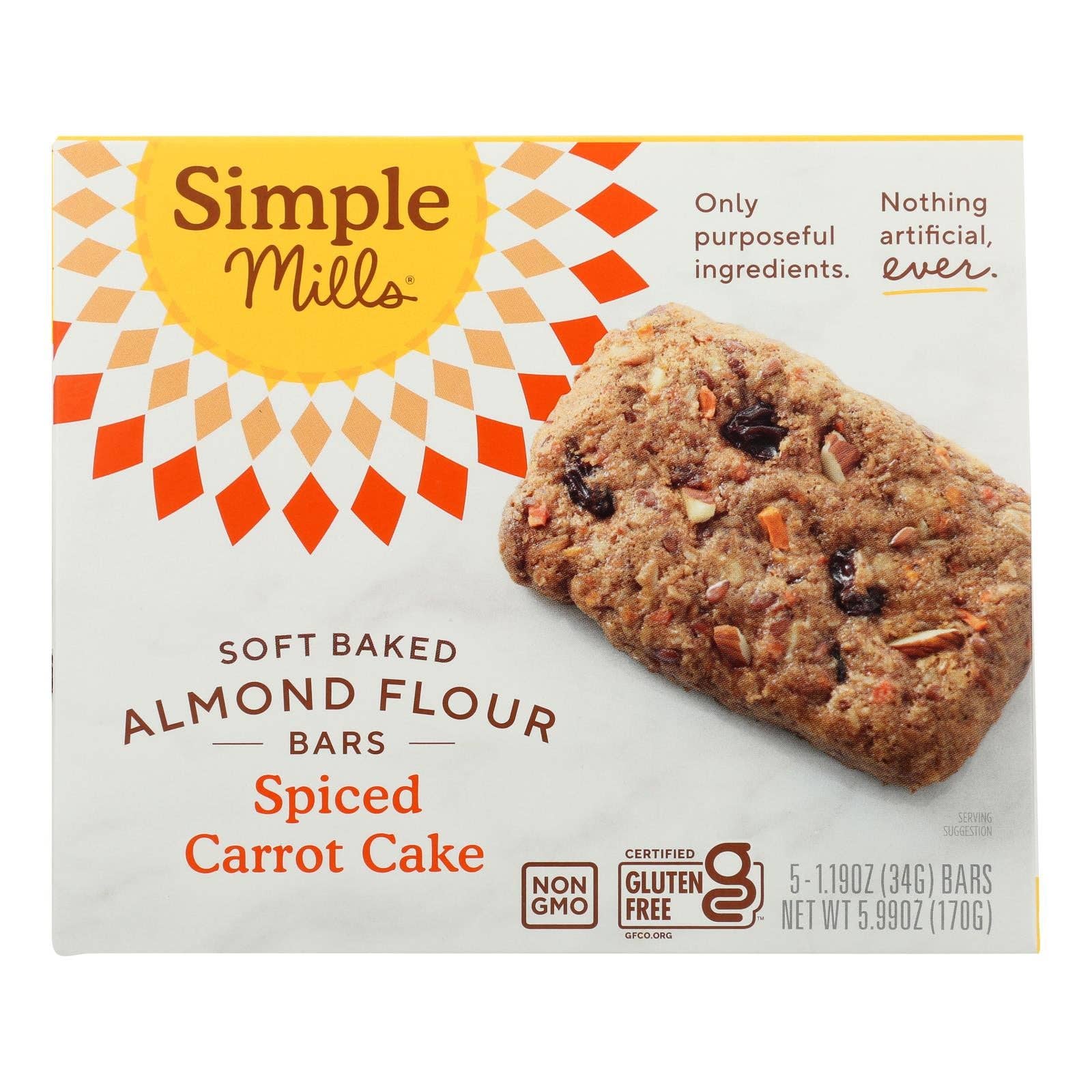 Everyday Supply Co - Wholesale Snack Bar - Simple Mills Soft Baked Spice Carrot Cake Bars, 6 Pack0
