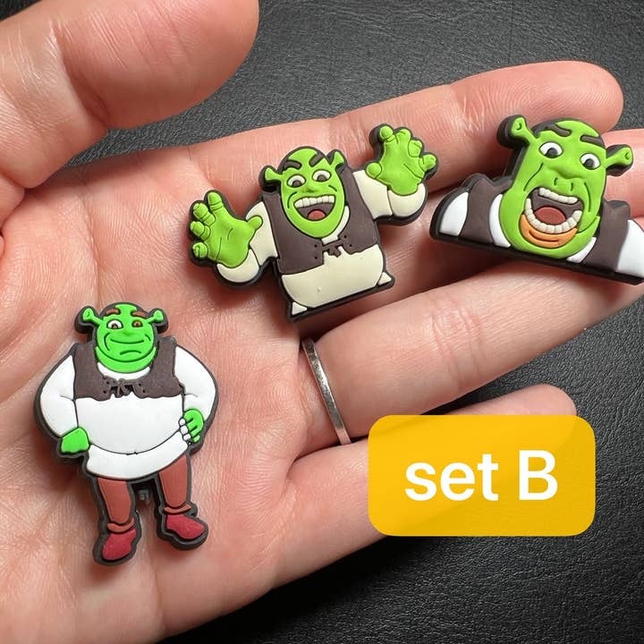 JuliesDecal - Vendita all'ingrosso Accessorio per scarpe - Unisex - Charms Shrek per scarpe Crocs - Adesivi decorativi JuliesDecal, stile anime Disney3