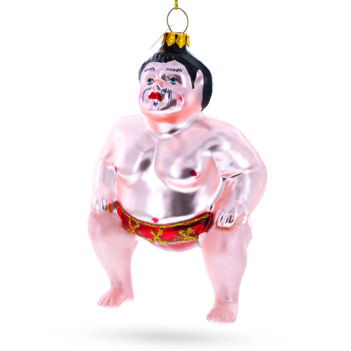 Sumo Wrestler Glass Christmas Ornament for wholesale by BestPysanky