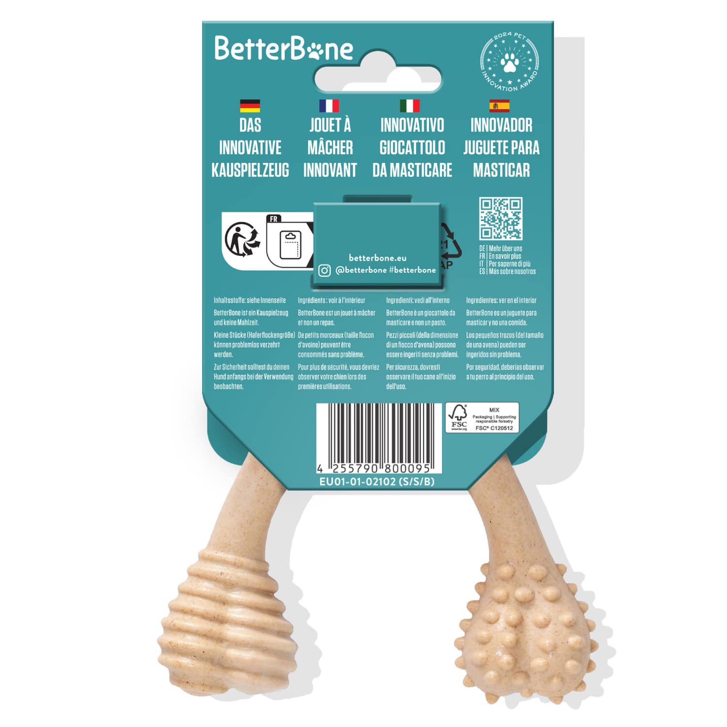 BetterBone - Venta al por mayor Juguete para morder - Perros - DACH - Soltero: BetterBone / Pequeño / Suave / Ternera (SSB)7