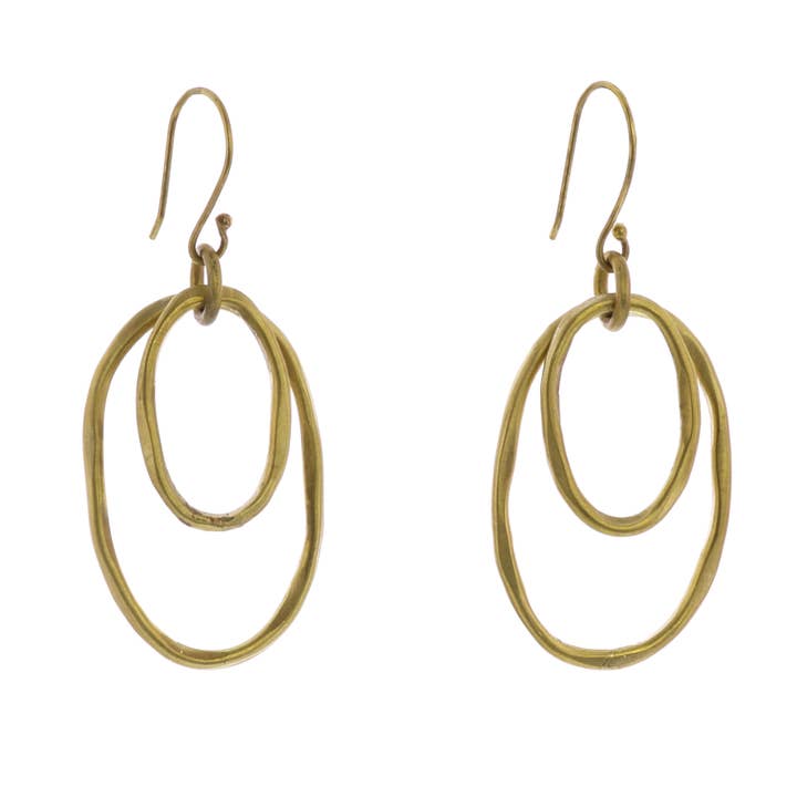Gemini Earring s, Oval, Sm - Brass - Brass for wholesale by HomArt