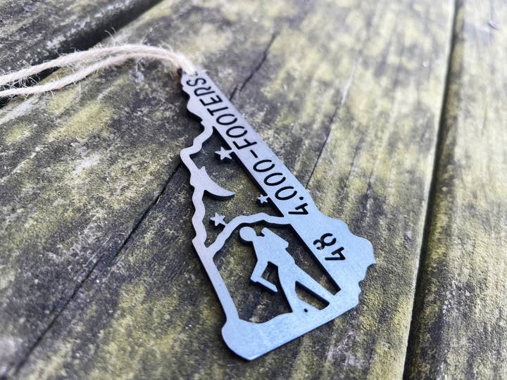 BE Creations & Designs, Inc. - Wholesale Ornament - New Hampshire State Hike 48 4000 Footers Raw Steel Ornament0