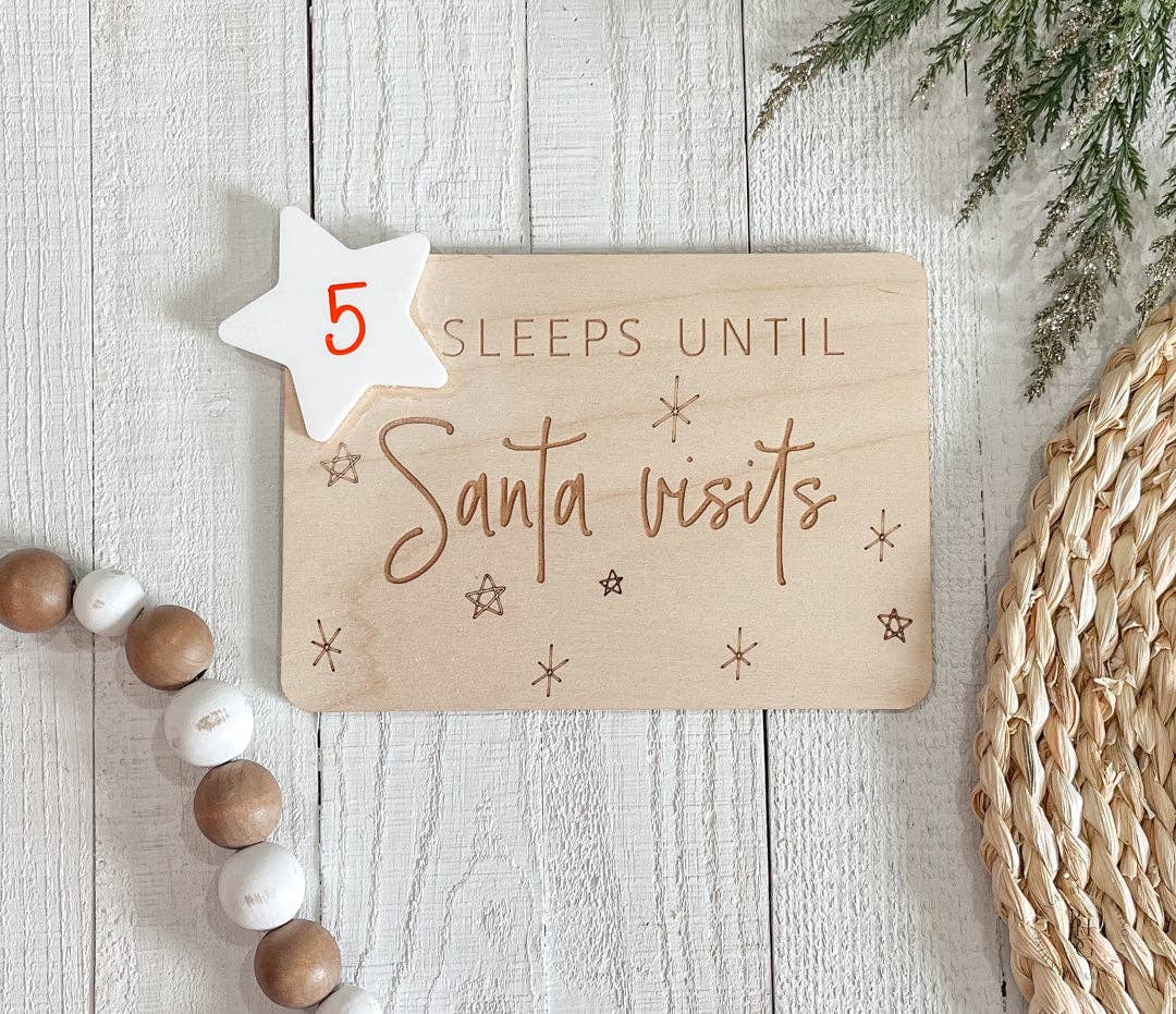 By His Saving Grace, LLC - Wholesale Christmas Decoration - Sleeps Until Santa Visits Countdown Sign2