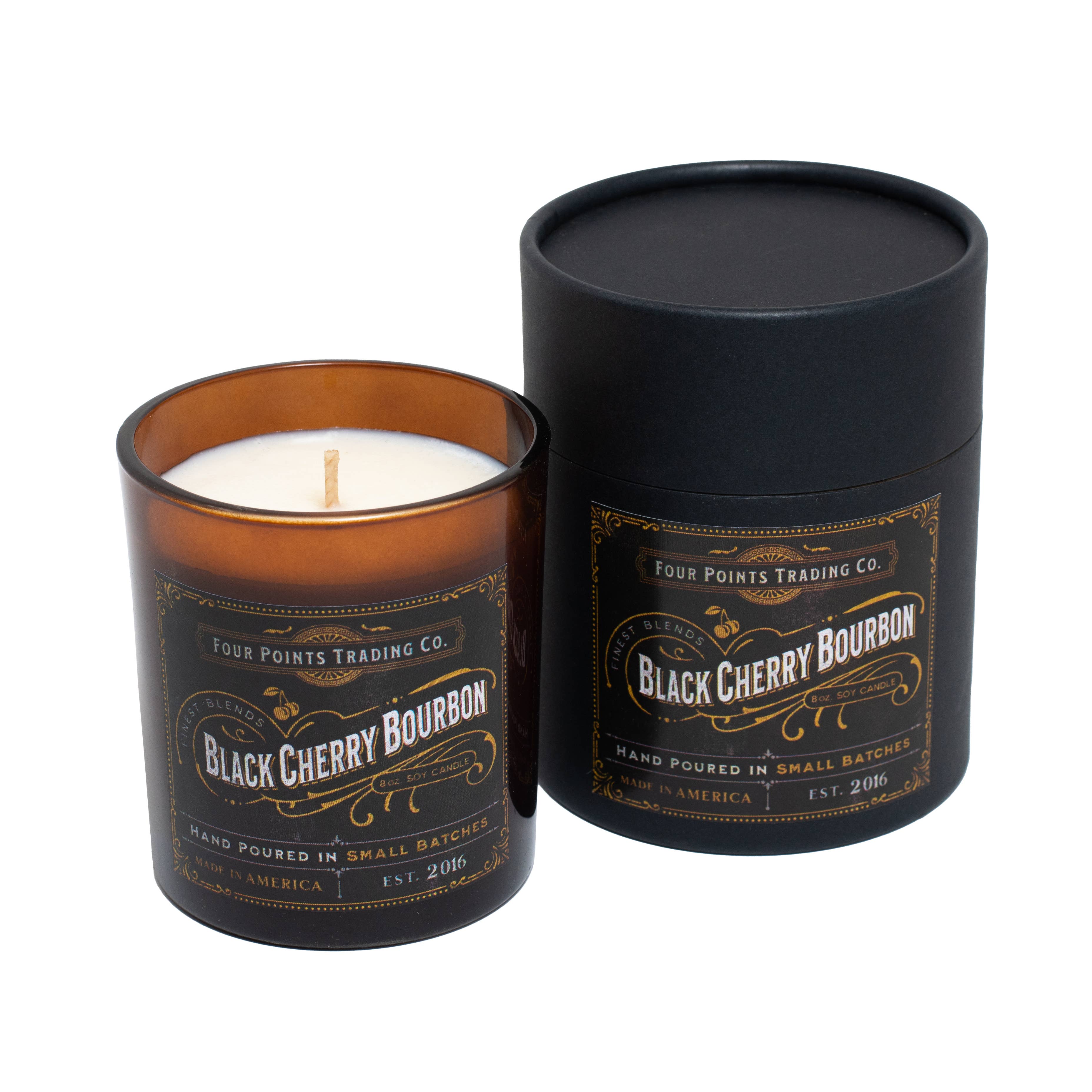 Four Points Trading Co – wholesale Burkljus – Black Cherry Bourbon 8 oz Soy Candle