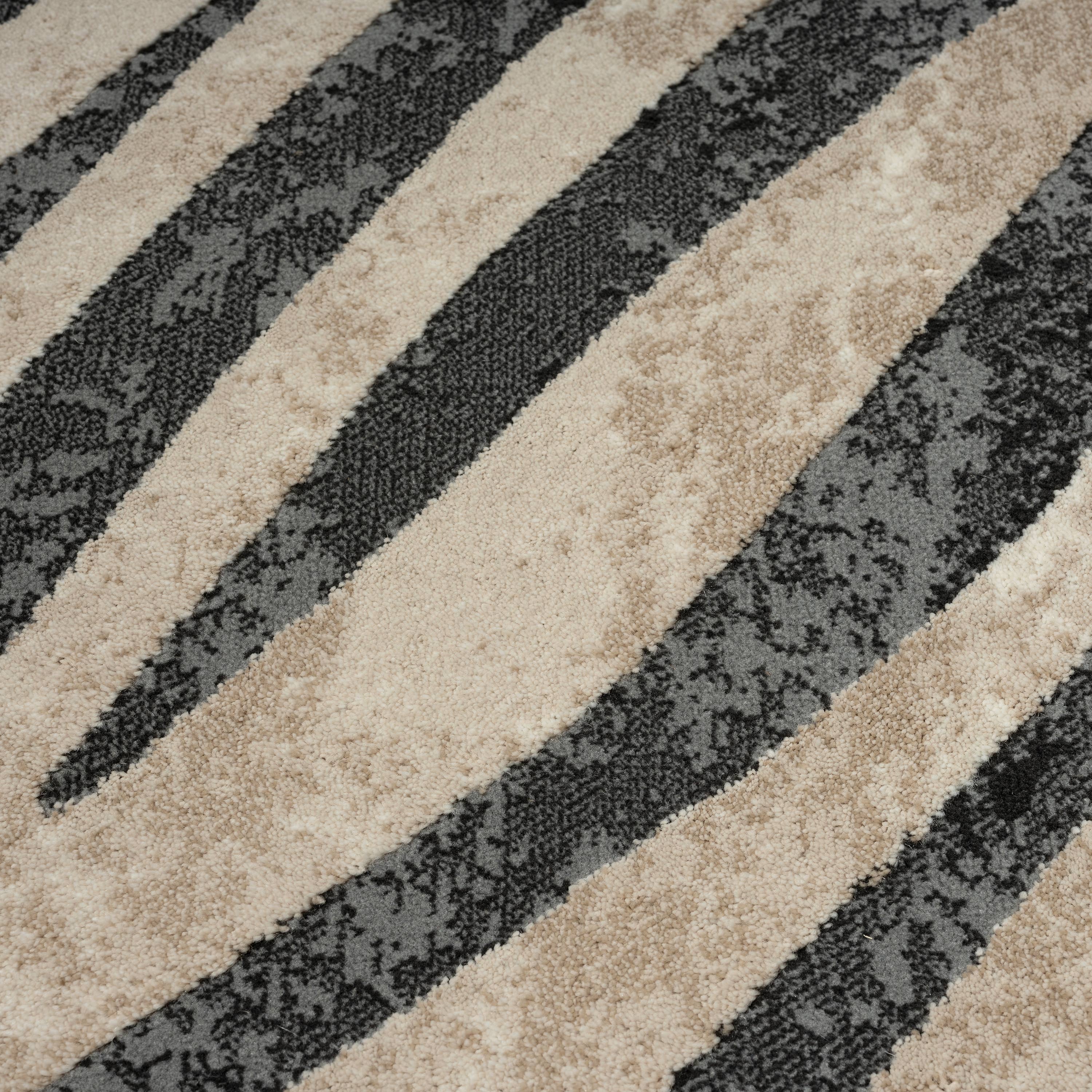 Abani Rugs - Wholesale Area Rug - Abani Rugs TER160A Beige Black Diagonal Zebra Pattern Rug7
