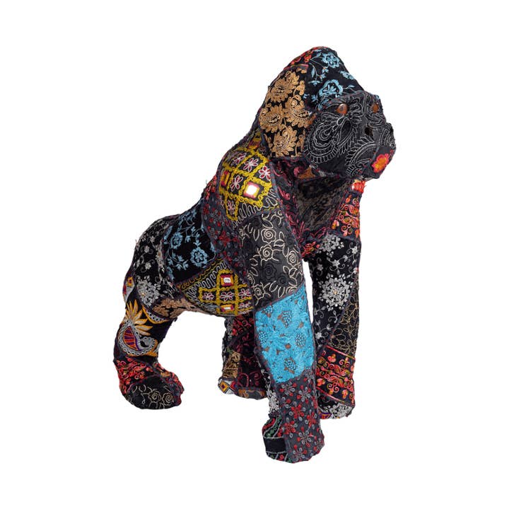 Handmade Fabric Gorilla Statue Lifelike Gorilla Figurine for wholesale by Something wild