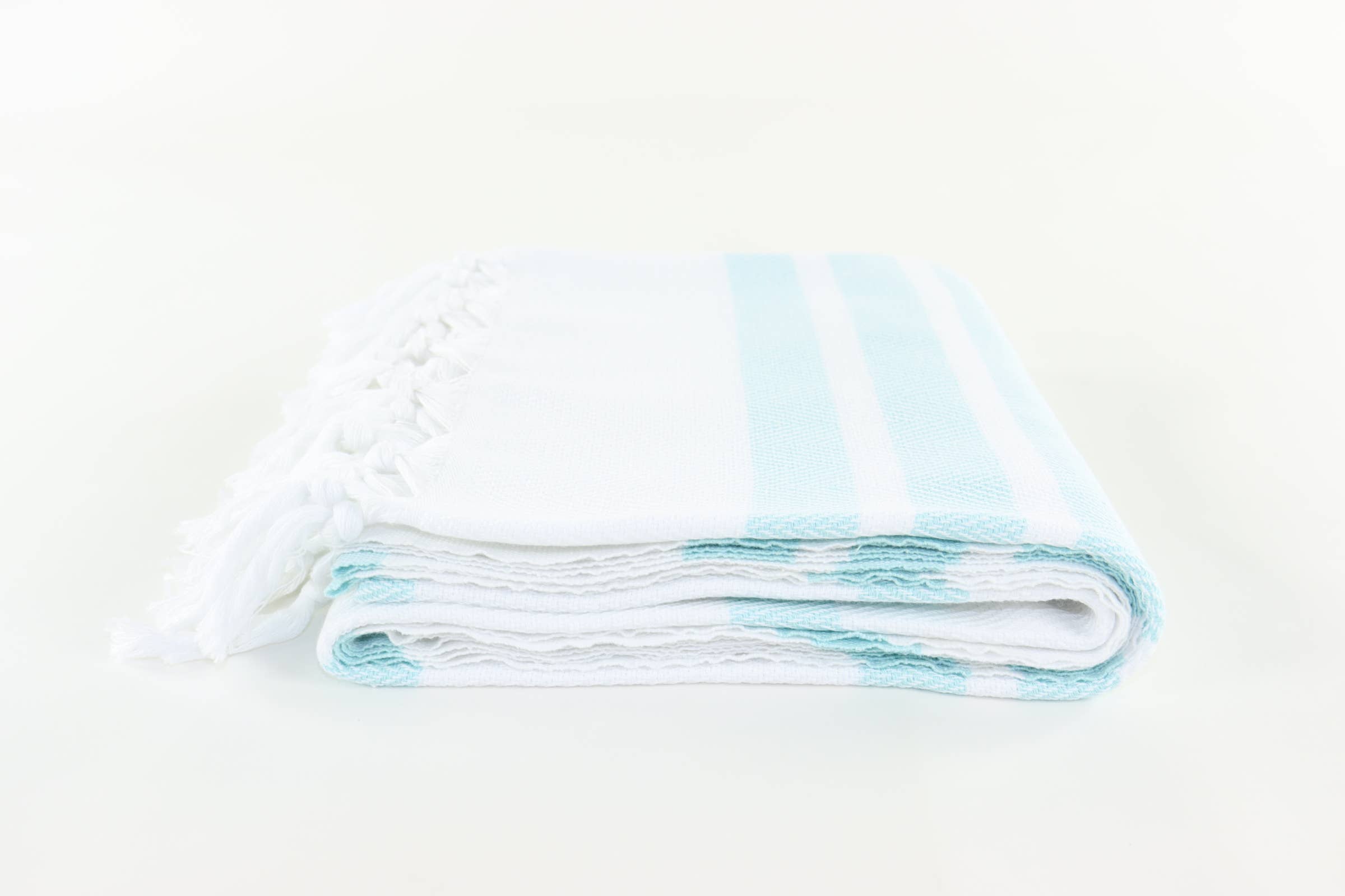 White Light Turquoise Premium Turkish Herringbone Pattern Towel for wholesale on Faire3