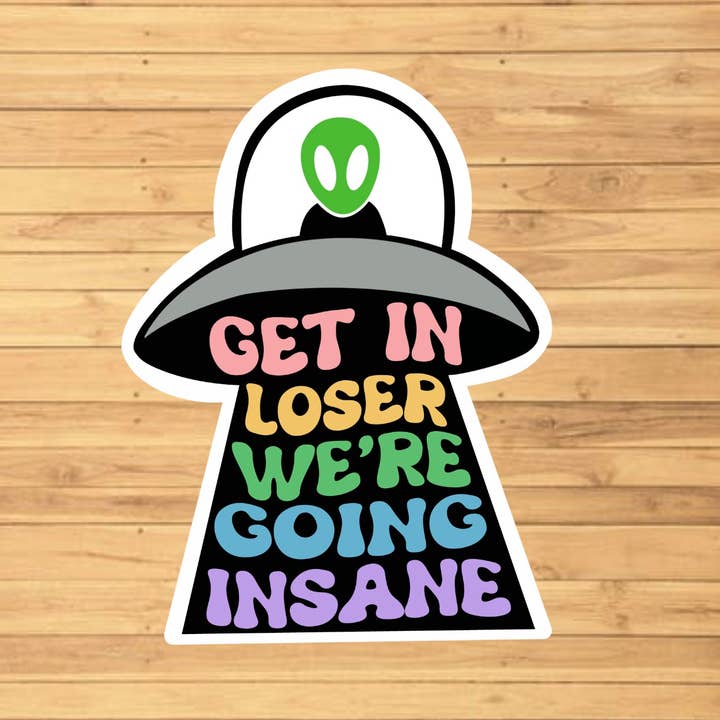 EnchantingSunshine - Wholesale Sticker - Get In Loser, We're Going Insane Sticker