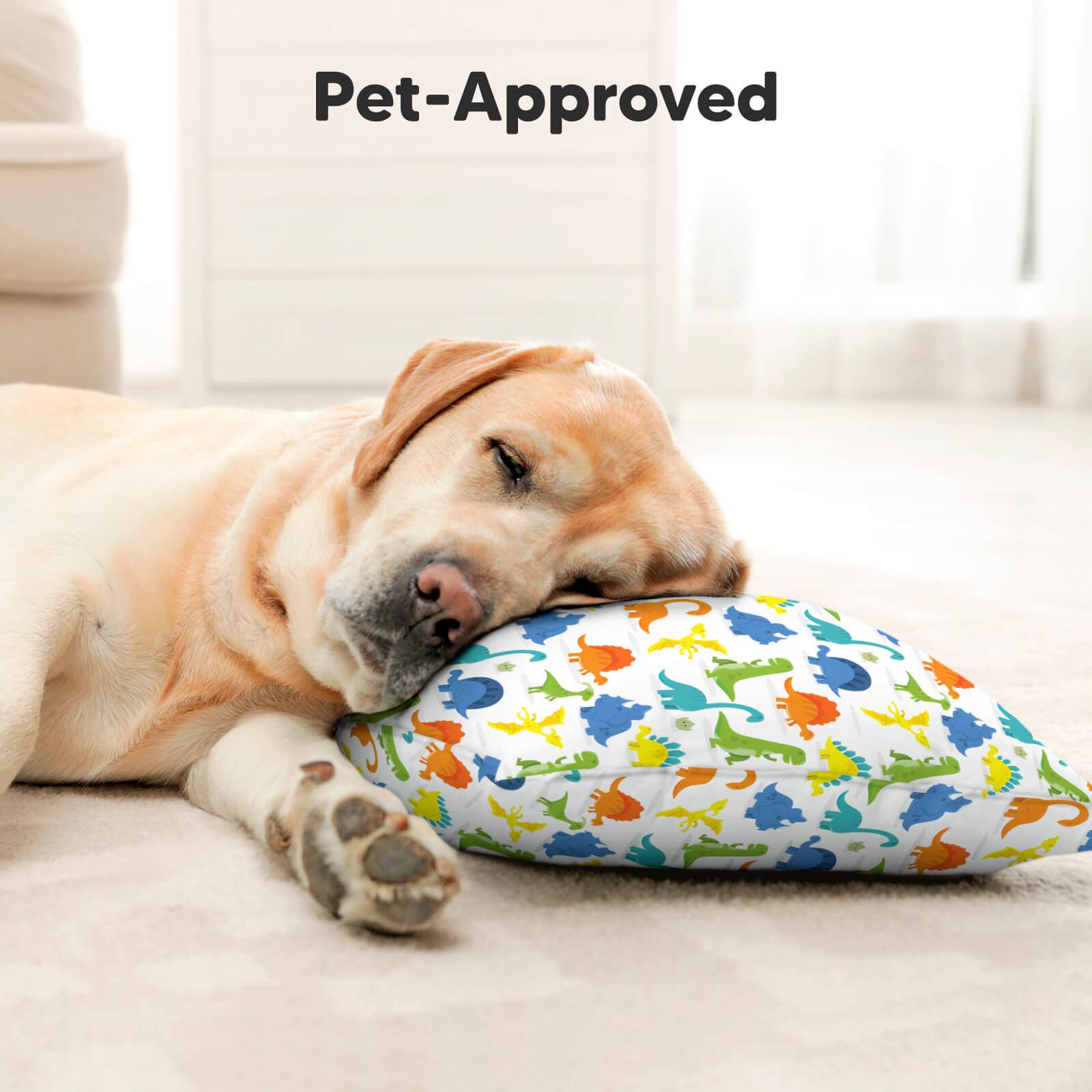 Dino feliz Almohada para niños pequeños de 13 x 18 pulgadas con funda de almohada de venta al por mayor en Faire7