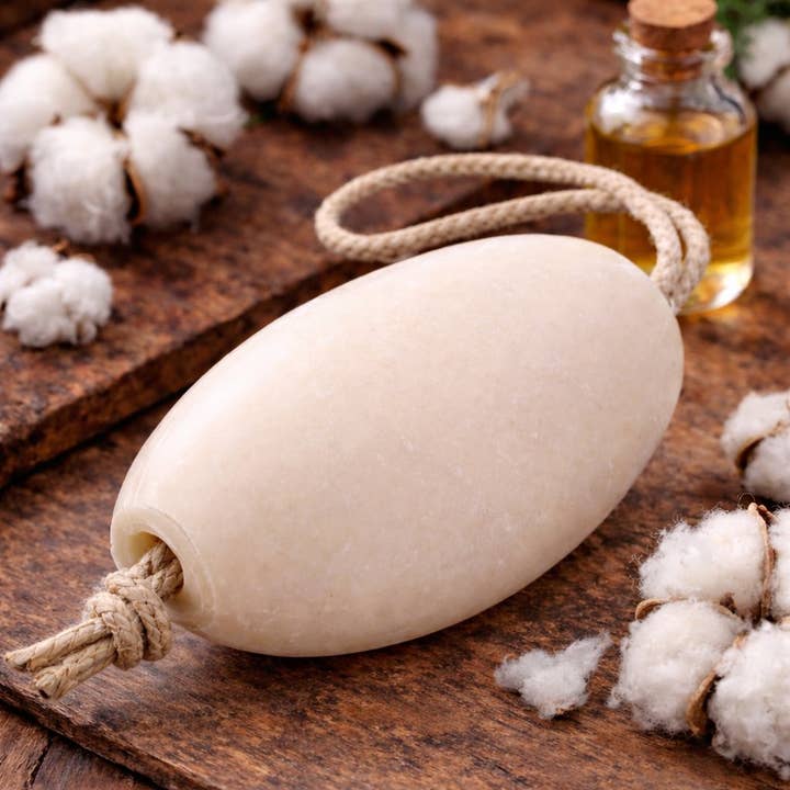 Wall Mounted Rotating French Soap - Cotton Flower for wholesale by French Soap Wholesale