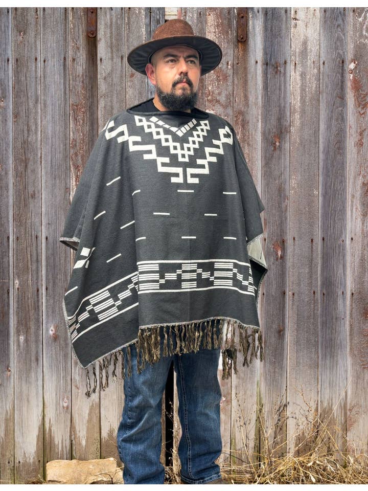 El Paso Saddleblanket - Wholesale Poncho – Unisex - Western Style Cotton Poncho, Design31