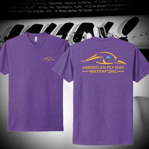 Purple Rush Tee Shirt w/ Solid Logo Distressed for wholesale by American Flyway Waterfowl
