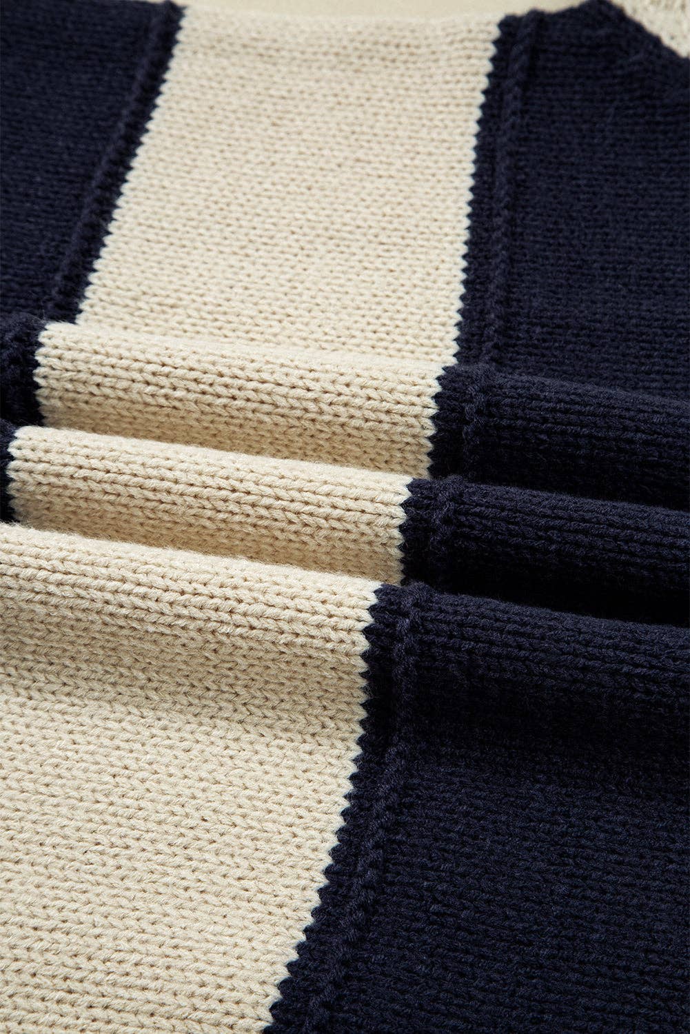 PRETTY BASH - Wholesale Knit Sweater - Women's - Plus Size Stripe Colorblock Drop Shoulder Sweater8