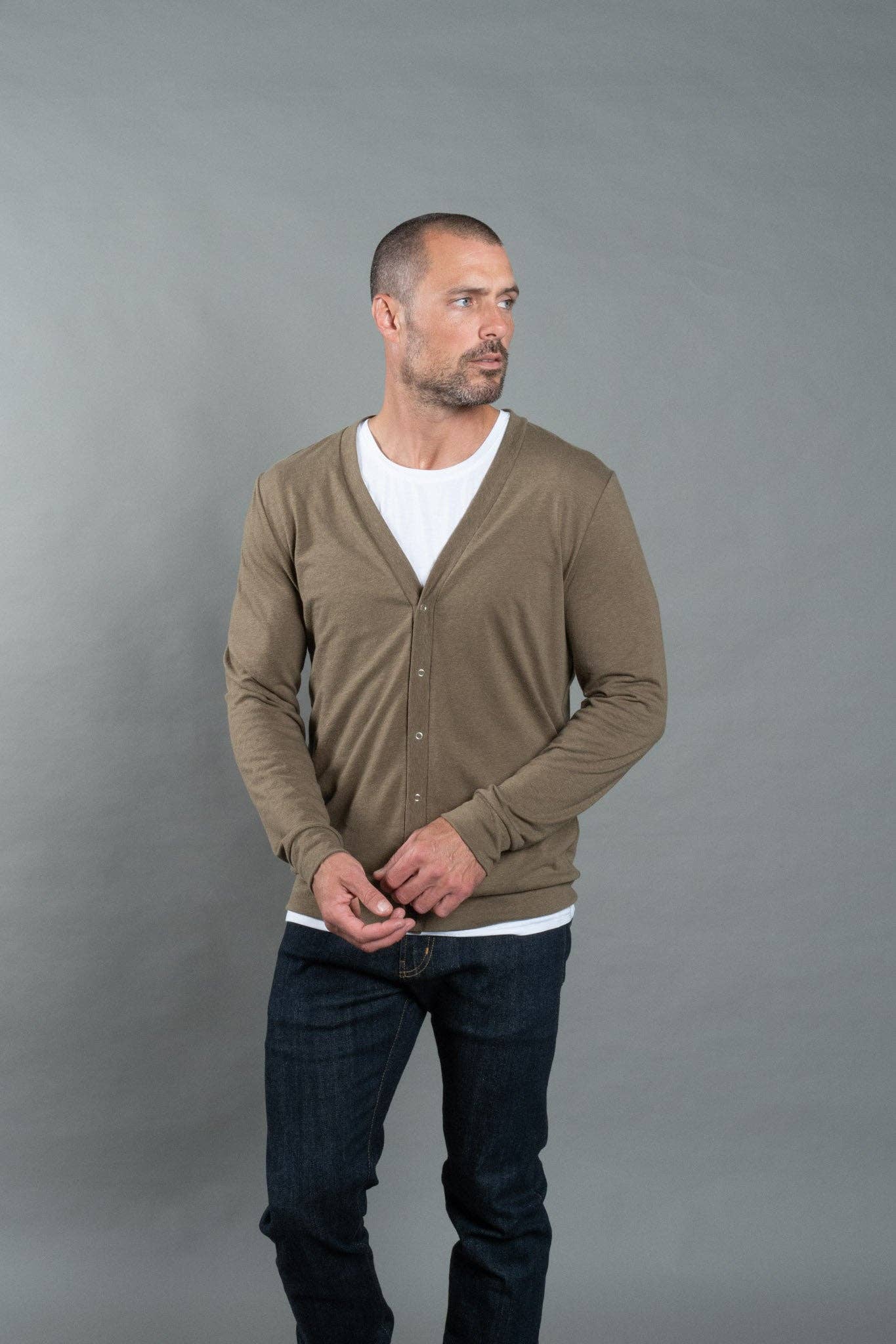 Mika Jaymes - Wholesale Cardigan - Men's - Men's Tri-Blend Cardigan Sweater35