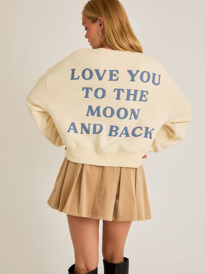 CREAM BOXY CROP SWEATSHIRT for wholesale on Faire