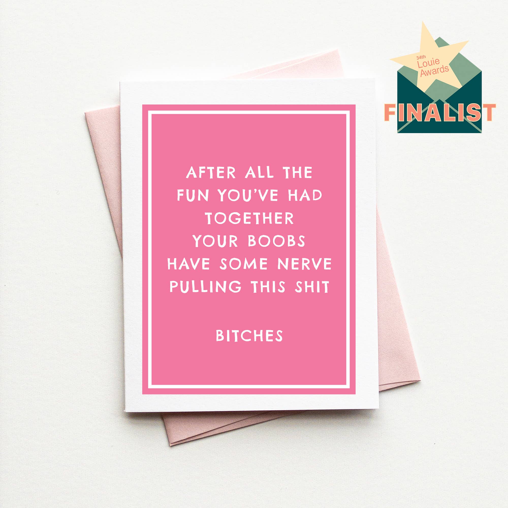 Jones Street Press - Wholesale Encouragement Card - Funny Breast Cancer Support Card - Your Boobs Have Nerve2