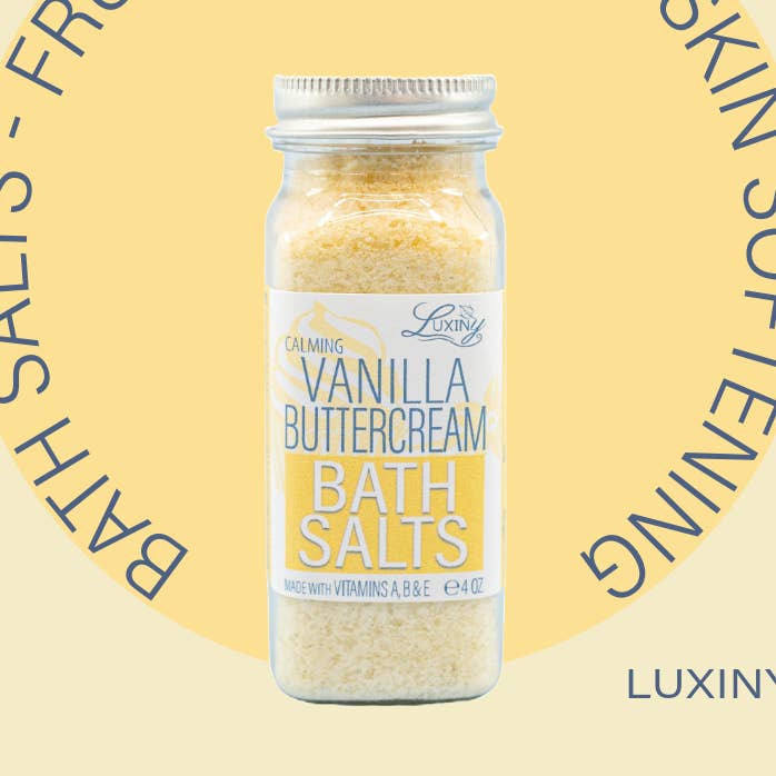Bath Salts | Vanilla Buttercream | 4 oz | mineral soak for wholesale by Luxiny Products - Luxurious Bath and Body