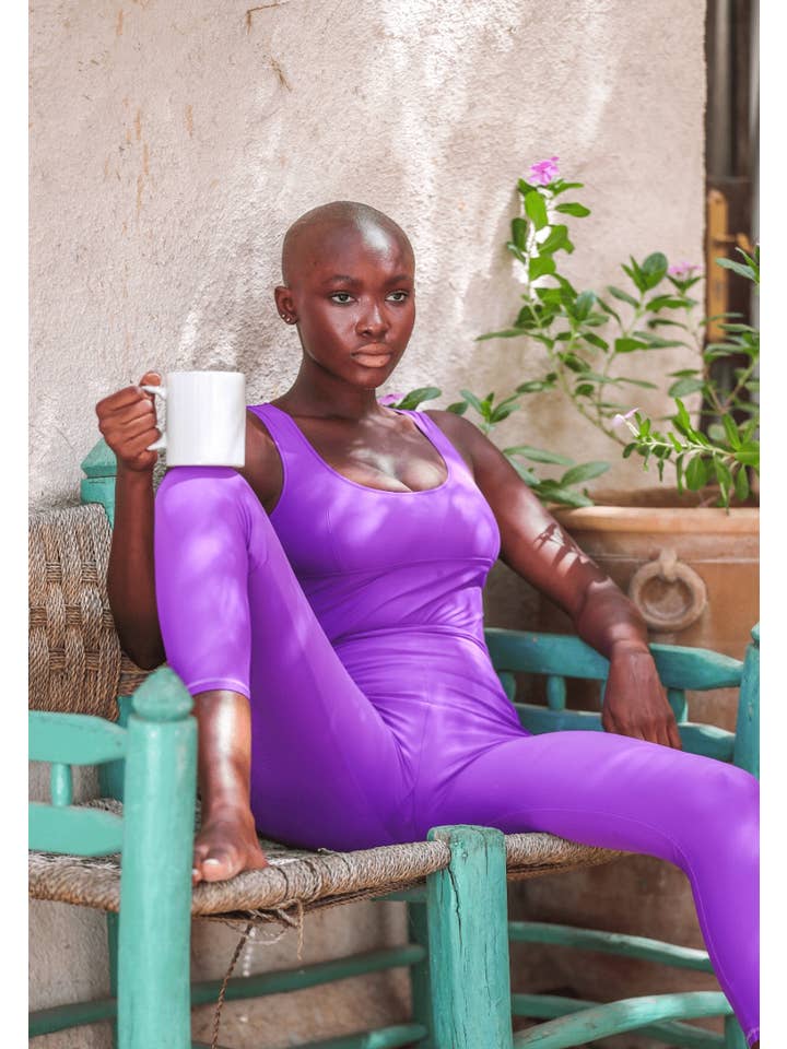 LUZ COLLECTIONS - Vente Maillot de bain une pièce – femme - Body décolleté à bretelles violet - CHARLINE