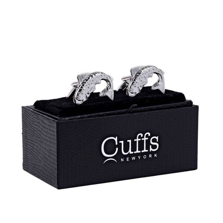 Selini New York - Wholesale Cufflinks - Silver Fish Novelty Cufflinks-CL1822