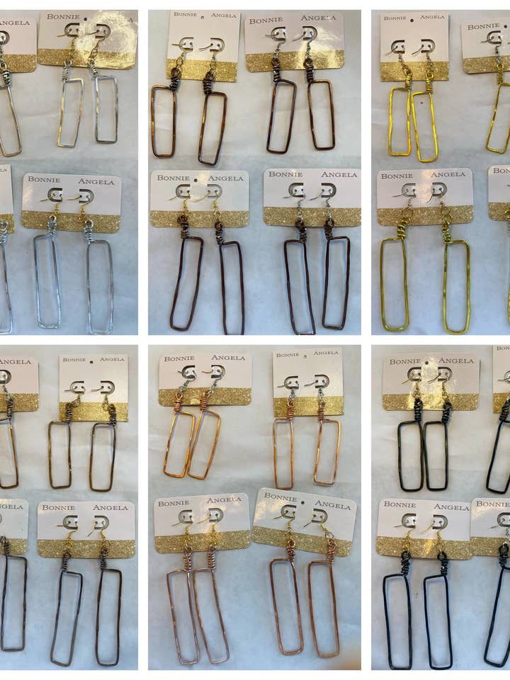 Orecchini rettangolari allungati - 2 misure per la vendita all'ingrosso da parte di Angela Catirina Jones