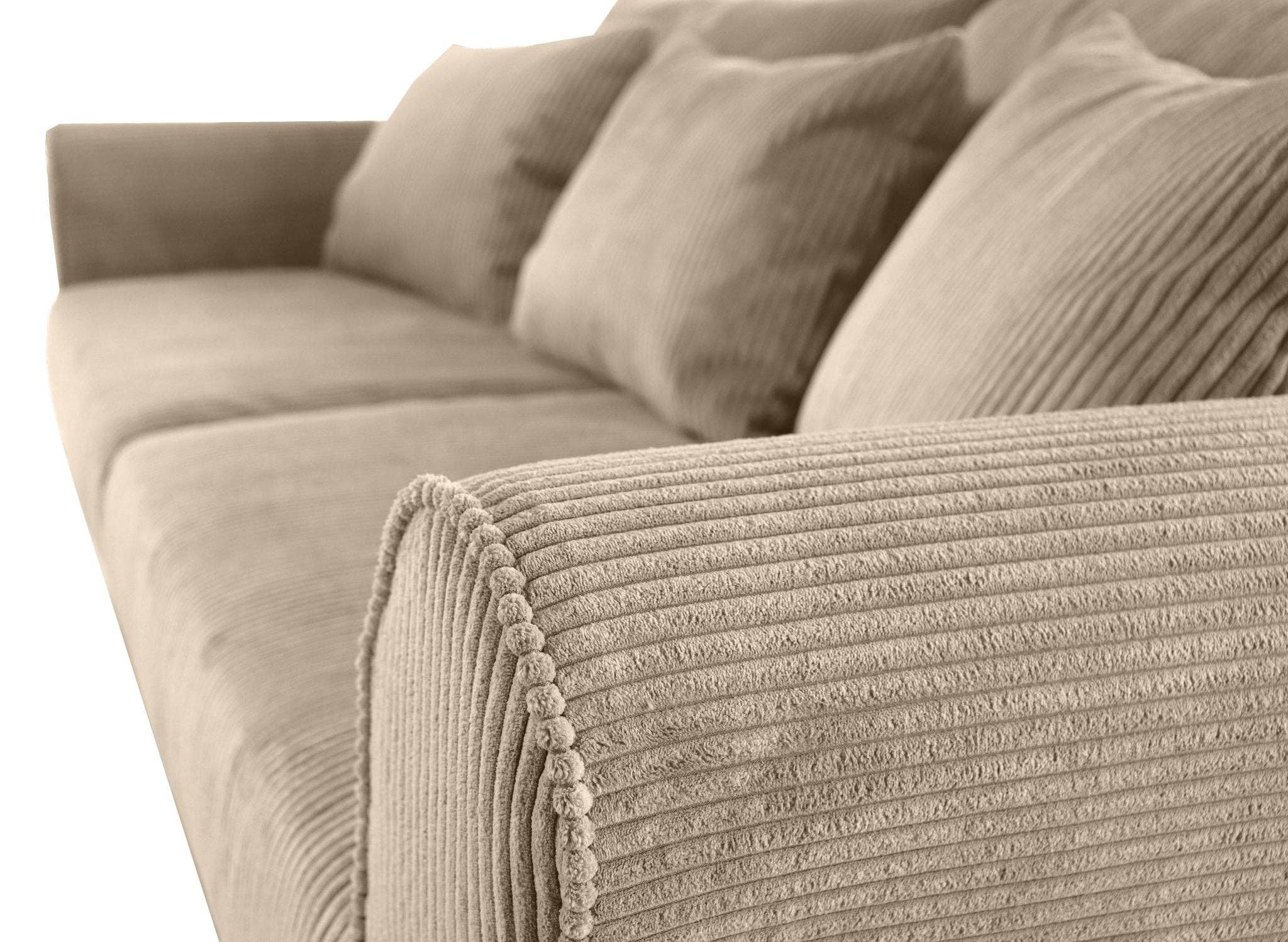 SCANDINAVIAN STORIES by MARTON - Wholesale Sofa - Turku 4-seater sofa/sofa bed Corduroy, Nougat, removable & washable covers12