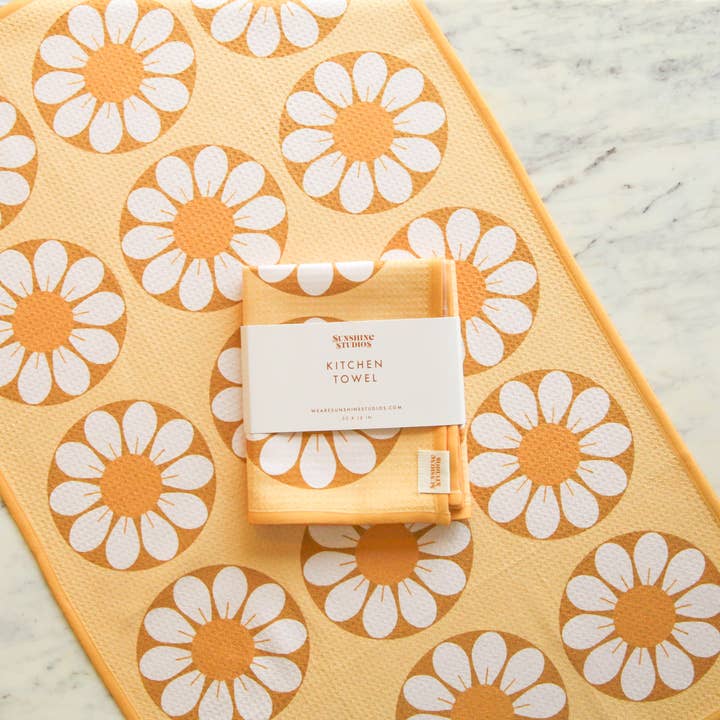 Keuken Theedoek | Retro Bloem voor wholesale door Sunshine Studios
