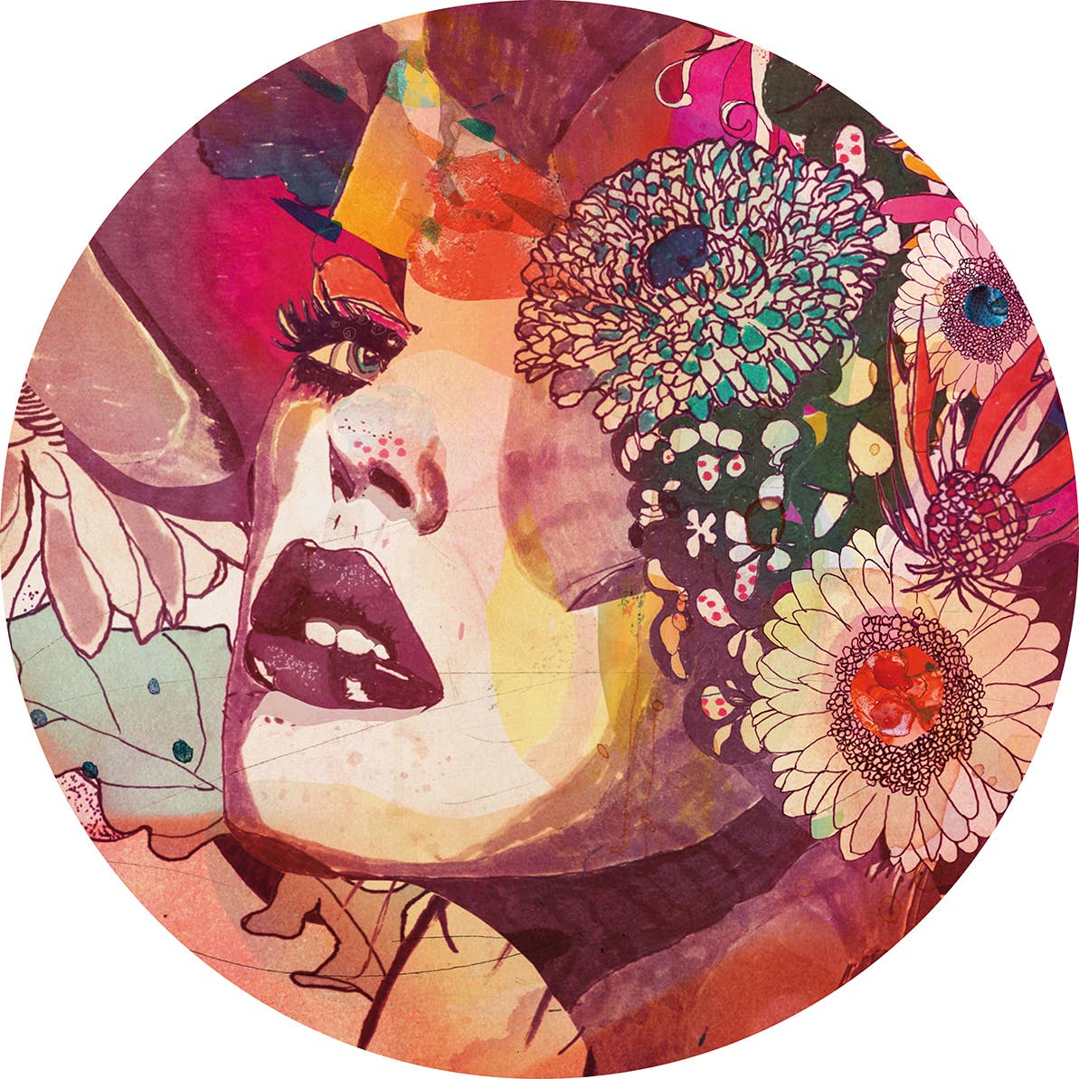 Coolors by Web Com S.a.s. – Individuais por atacado – Placemat - Redondo Cortiça Arte Noveau Design 39 cm7