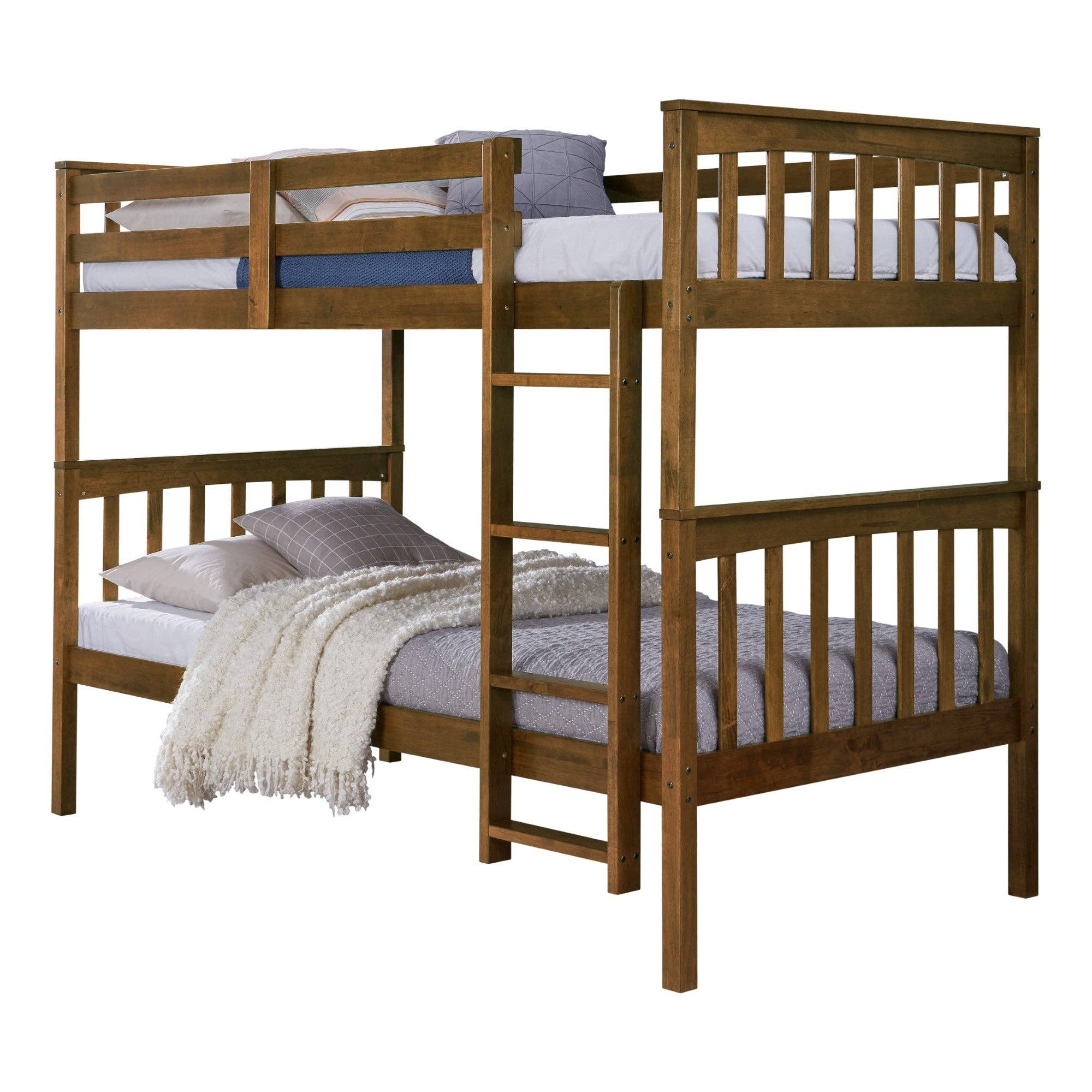 Home Design - Wholesale Bed - Kids & Baby - Home Design Ames Twin Over Twin Solid Wood Standard Bunk Bed Frame16
