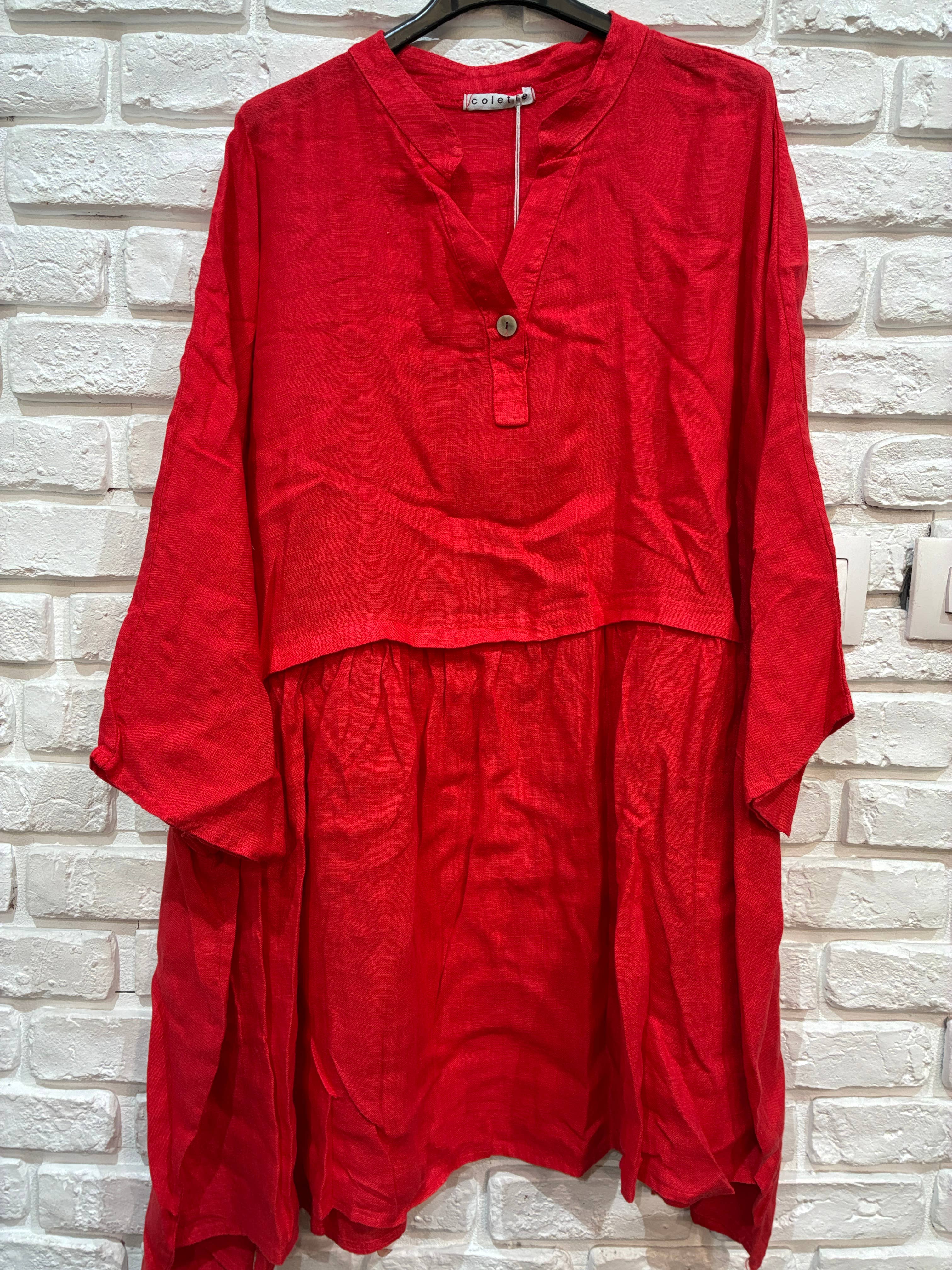 la maison des fibres naturelles - Venta al por mayor Túnica - Mujer - Túnica amplia de lino 68369 flora 100% TÚNICA DE LINO3