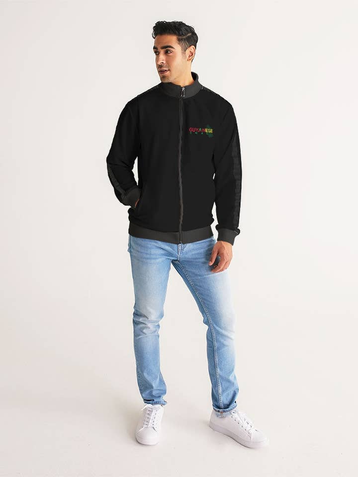Veste de survêtement à manches rayées Guyanese Swag Guyana Map pour homme pour la vente par Guyanese Swag