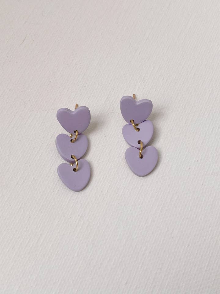 Pendientes colgantes con forma de corazón en colores pastel para venta al por mayor de Muni Muni