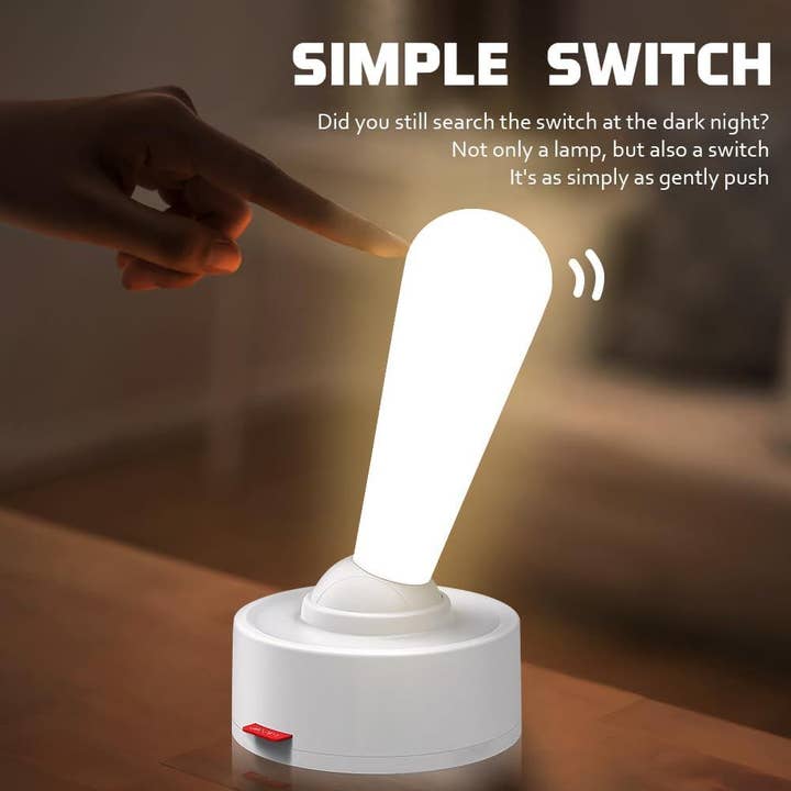 VIGOR – wholesale Nattlampa – USB-uppladdningsbar nattlampa, idealisk för sovrum och badrum, bärbar joystickstyrd nattlampa med innovativ intelligent nattbelysning, sladdlös skrivbordslampa (10-pack)