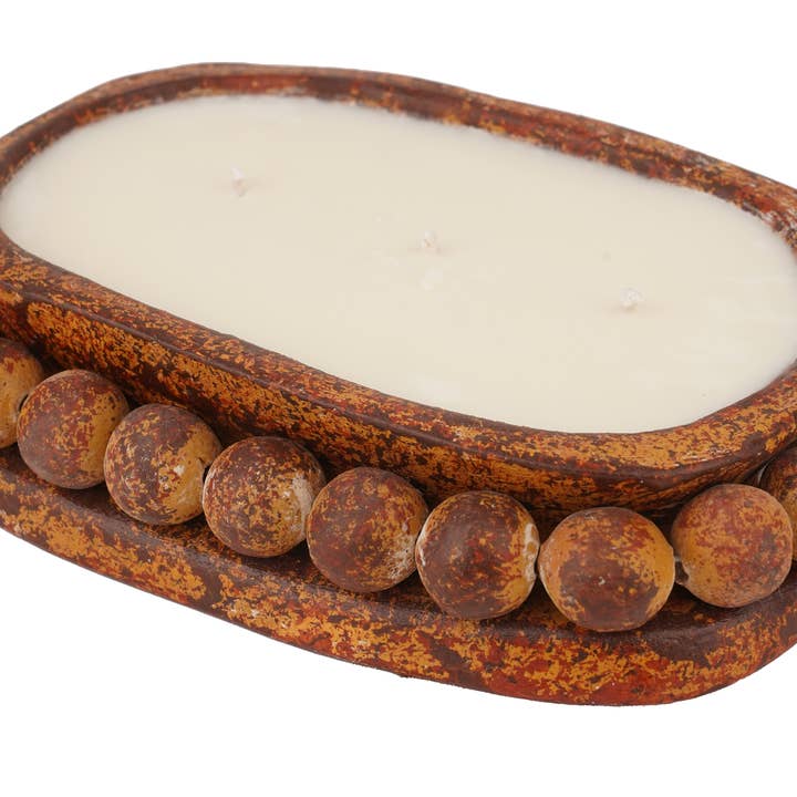 My Amigos Imports - Wholesale Candle Holder - CLEARANCE-Ovee™ Beaded Candle Ready Clay Vessel-5 Colors-$12