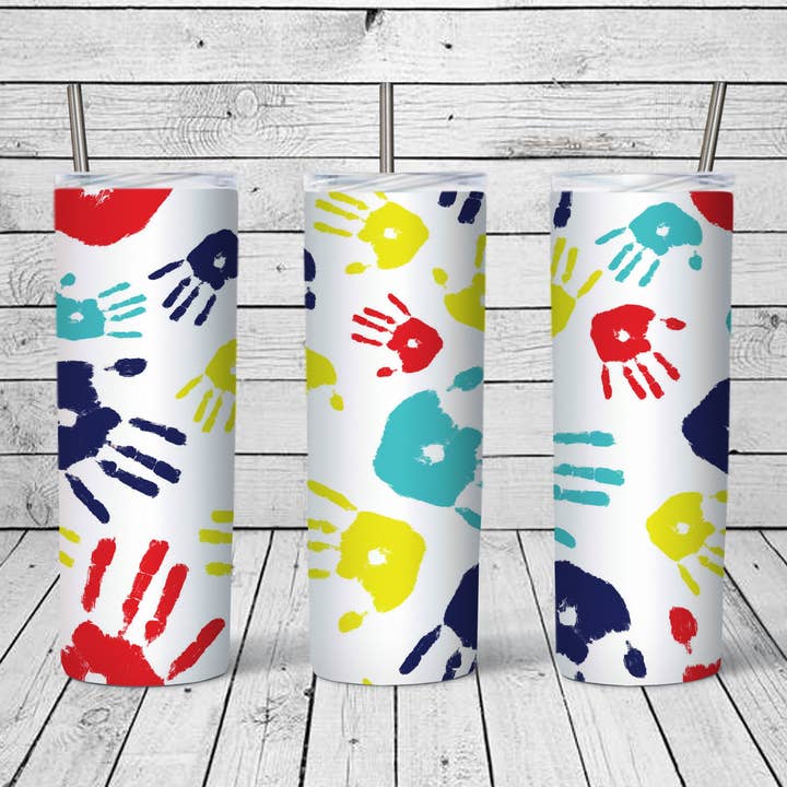 Gobelet droit Autism 3, 20 oz pour la vente par Rustic Pineapple