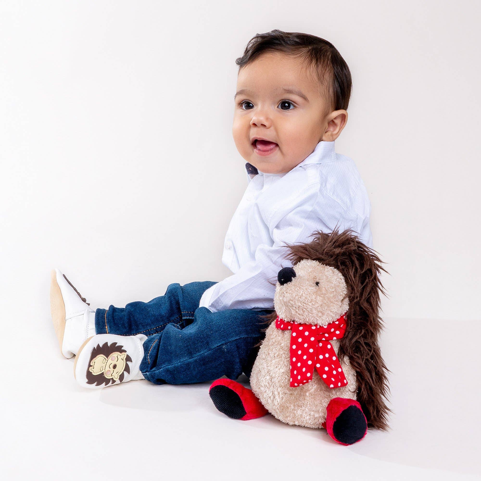 Olea London Ltd – Großhandel Krabbelschuhe – Baby – Weiche Leder Babyschuhe Igel1